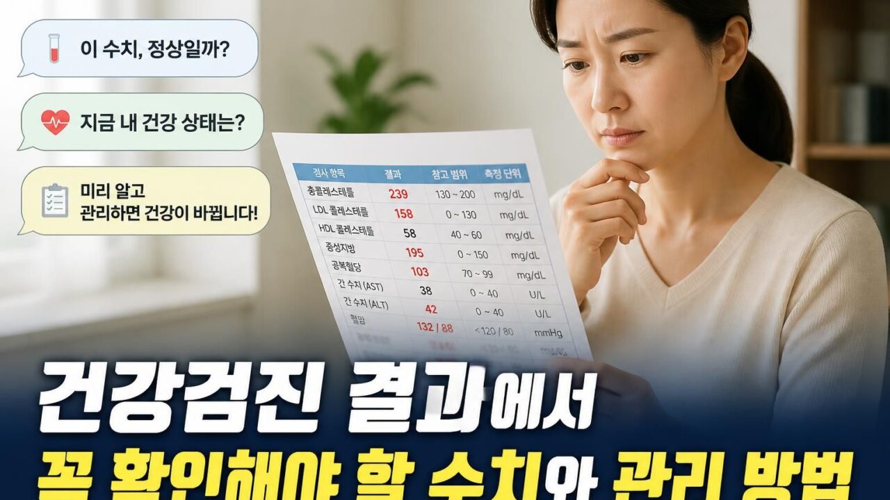 건강검진 결과에서 꼭 확인해야 할 수치와 관리 방법