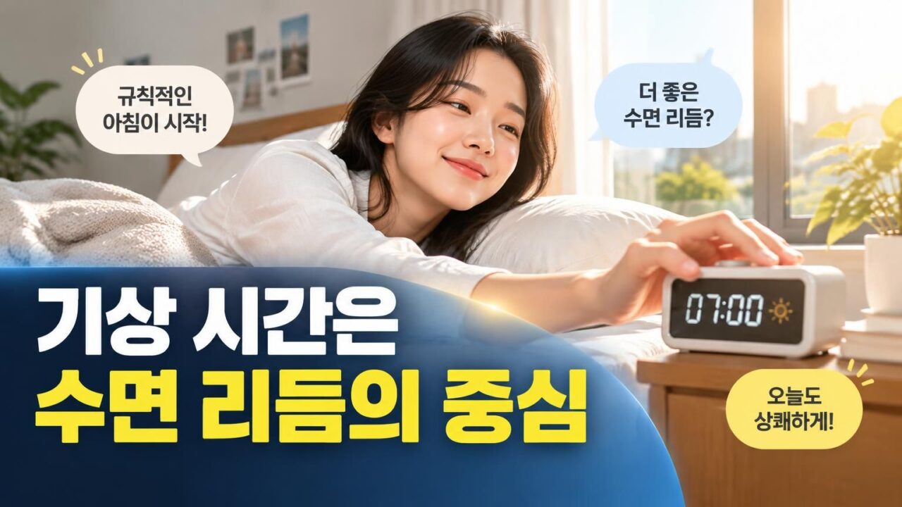 기상 시간을 맞추며 수면 리듬을 조절하는 사람의 모습