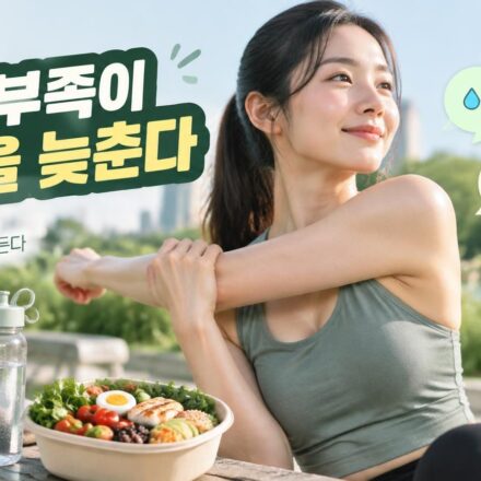 운동 후 회복을 돕는 식단과 물 수분 생활 관리 장면