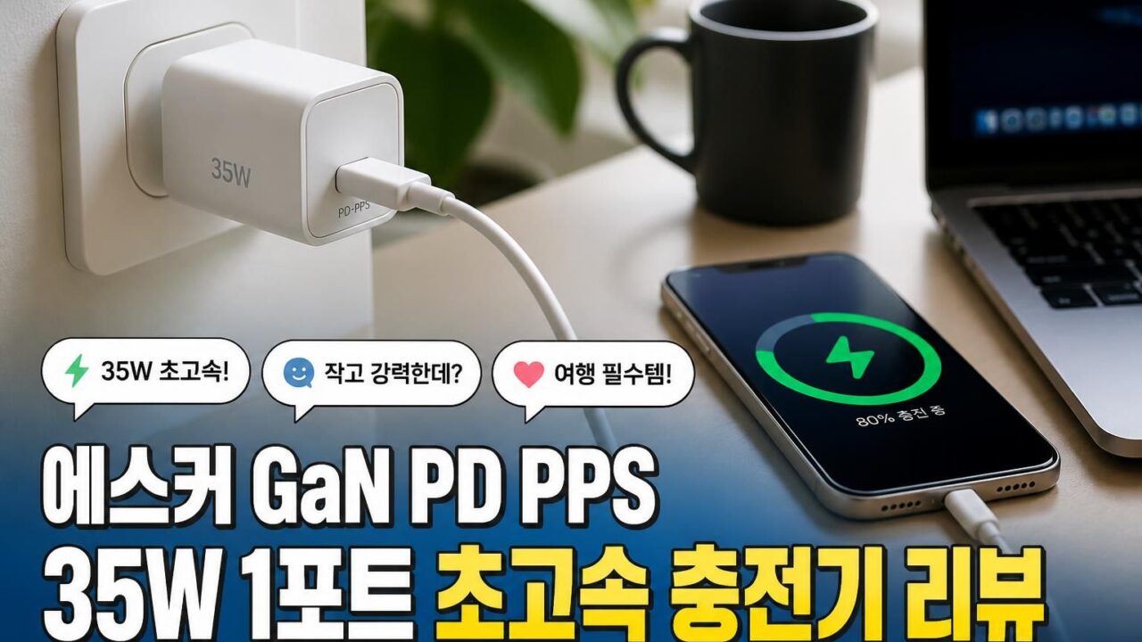 에스커 GaN PD PPS 35W 1포트 초고속 충전기 리뷰